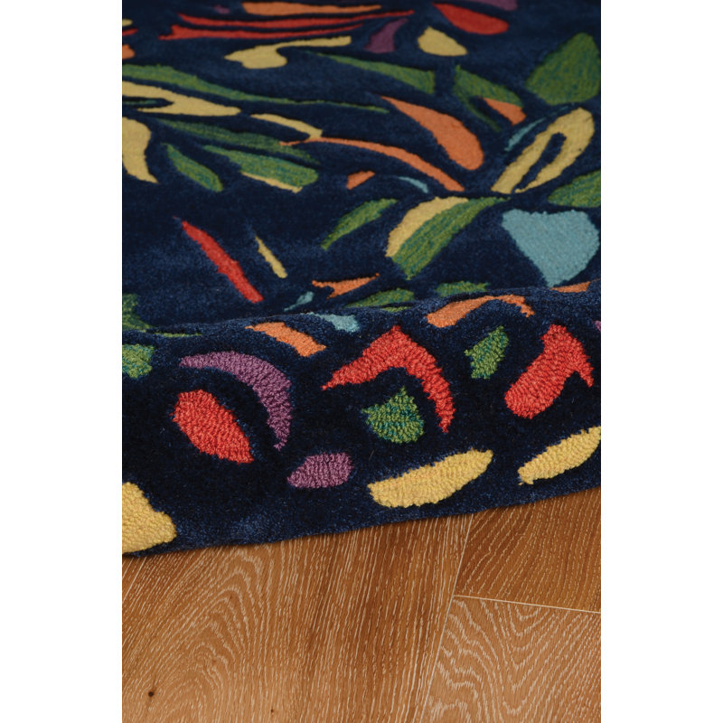Ross Pineapple HandTufted Navy/Green Area Rug & Reviews Birch Lane